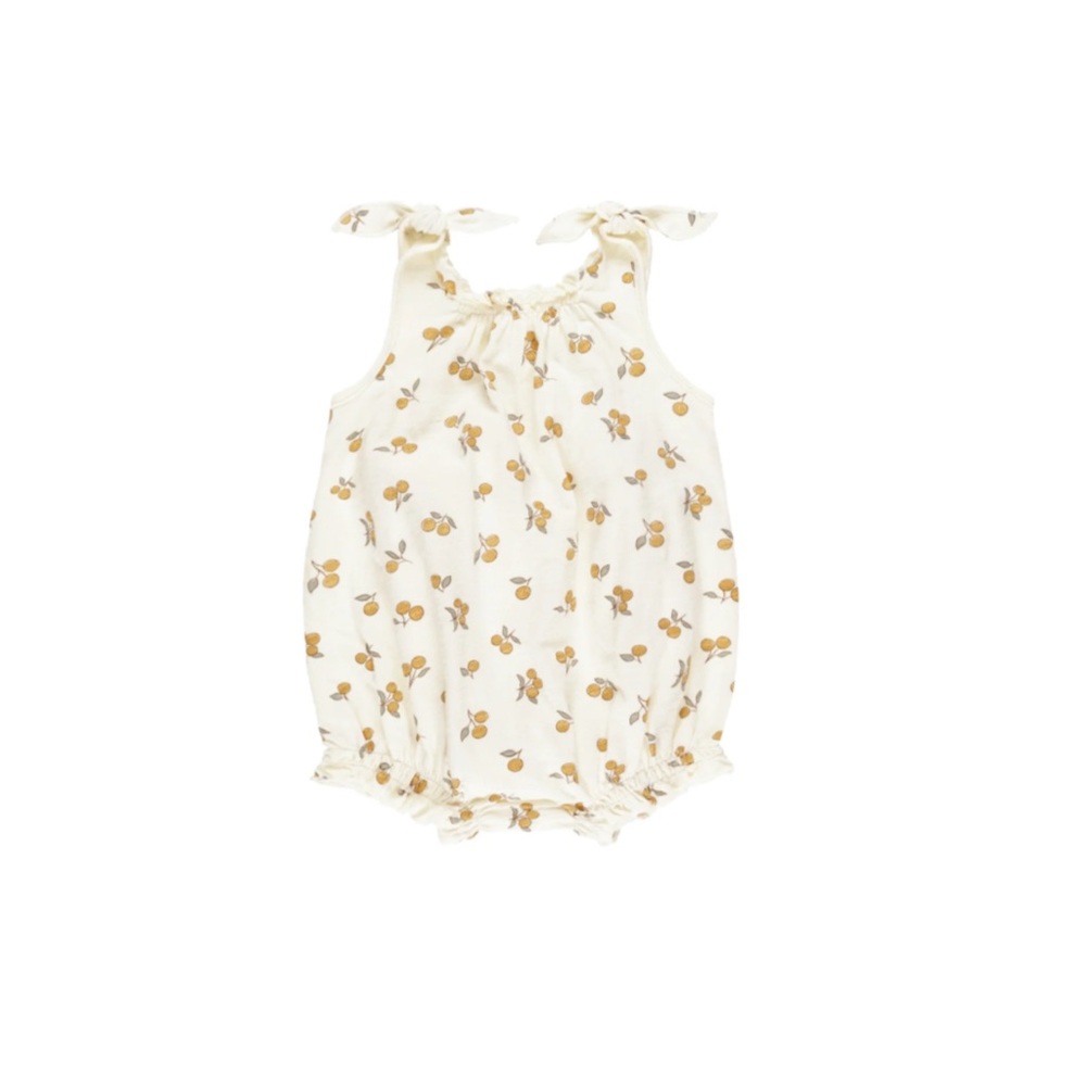 Rylee + Cru shoulder tie bubble romper